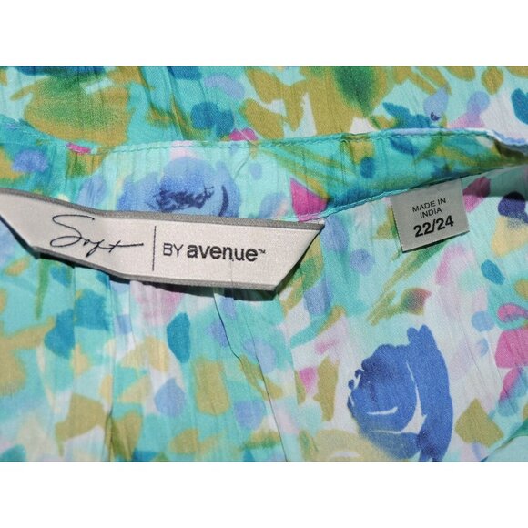 Soft By Avenue Peasant Blouse Shirt Spring Boho Floral Top Spring size 2X 22 24 - Picture 7 of 7